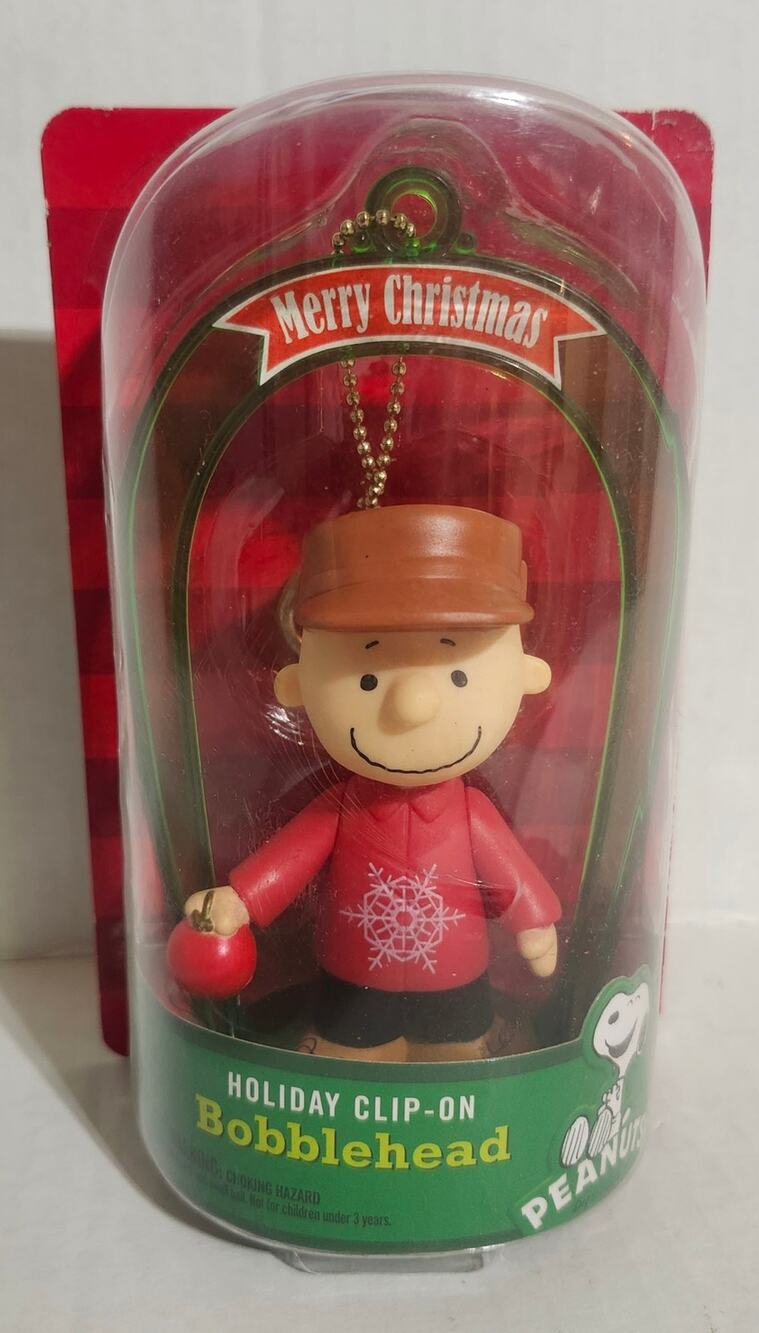 Peanuts Charlie Brown Christmas Holiday Clip-On Bobblehead 2013 New